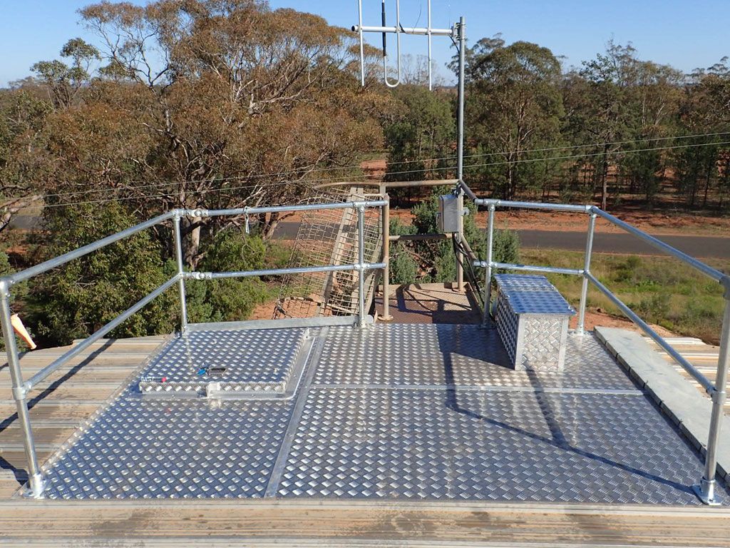 Water reservoir with newly constructed safety platform and entry area